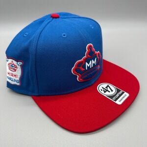Miami Marlins City Connect Captain Hat Mens OSFA Blue Red Snapback '47 Brand NEW